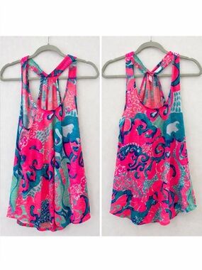 Lilly Pulitzer Bright Print Racerback Tank | Size Small